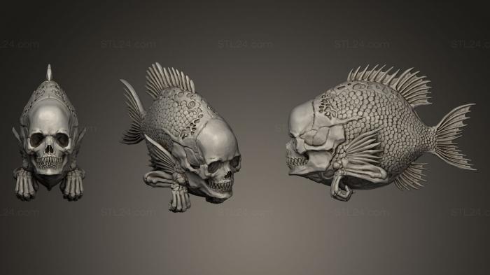 Animal figurines (FISHHEAD, STKJ_0277) 3D models for cnc